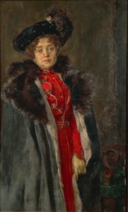 Porträtt av fru av Giuseppe Vizzotto Alberti, olja på duk av Giuseppe Vizzotto Alberti
