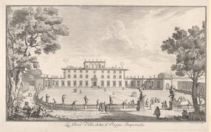 Den kungliga villan som heter il Poggio Imperiale La Real Villa som heter il Poggio Imperiale, utsikt ..., 1744. av Giuseppe Zocchi