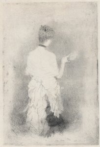 Elegant ung kvinna sedd bakifrån av Giuseppe de Nittis