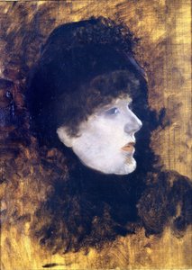 Porträtt av Henriette Rosine Bernard dite Sarah Bernhardt (1844-1923) - av De Nittis av Giuseppe or Joseph de Nittis