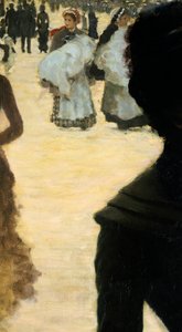 Återvänder från Bois de Boulogne, Lady with a Dog, av Giuseppe de Nittis, detalj av Giuseppe or Joseph de Nittis