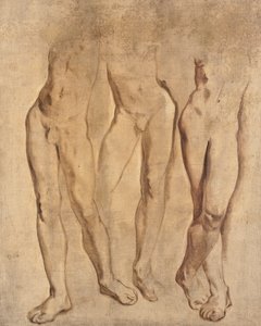 Tre studier av en manlig naken, ca. 1923-24 (olja på duk) av Glyn Warren Philpot