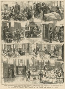 Återöppnandet av Charing Cross Hospital av prinsen och prinsessan av Wales (gravyr)