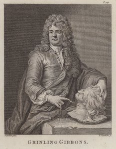 Grinling Gibbons, engelsk träsniderare och skulptör (gravyr)