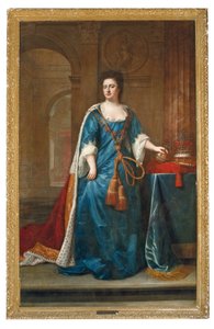 Porträtt av drottning Anne (1665-1714) av Godfrey (studio of) Kneller