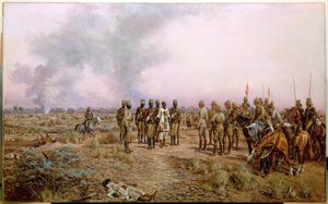 Efter slaget vid Atbara, 8 april 1898 (olja på duk) av Godfrey Douglas Giles