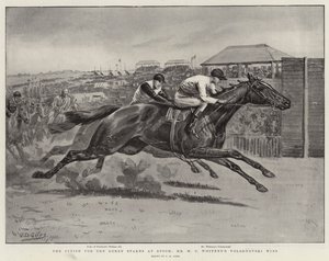 Avslutningen för Derby Stakes i Epsom, Mr W C Whitneys Volodyovski vinner av Godfrey Douglas Giles