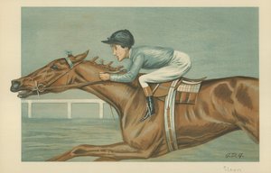 Tod Sloan, An American jockey, 25 maj 1899, Vanity Fair-tecknad film av Godfrey Douglas Giles