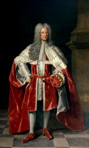 Porträtt av Henrik, 1:e Viscount St. John (1652-1742) i sina kröningskläder, 1727