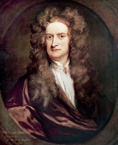 Porträtt av Isaac Newton (1642-1727), engelsk matematiker, fysiker och astronom, målning av Godfrey Kneller (1646-1723)