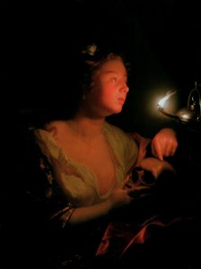 Mary Magdalene Grieving (olja på ekpanel) av Godfried Schalcken