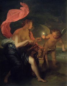Venus ger en brinnande pil till Amor