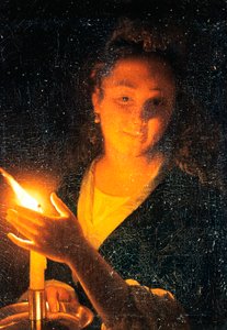 Kvinna med ljus, sent 1660-tal