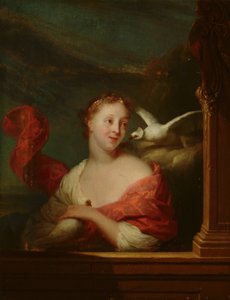 Ung kvinna med duvor (Venus?) av Godfried Schalcken