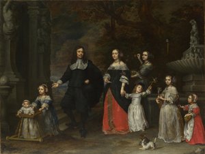 En familjegrupp, ca 1664. av Gonzales Coques