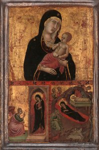 Madonna och barn med bebådelsen och födseln, ca. 1310-15. av Goodhart Master