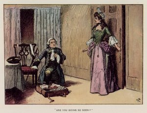 Illustration för The History of Henry Esmond av Thackeray (färg litho)