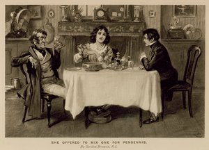 Illustration för The History of Pendennis av Thackeray (litho)