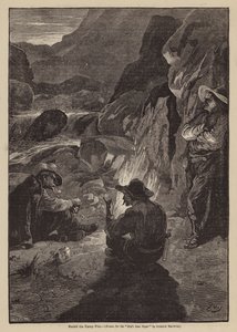 Runt lägerelden (litografi) av Gordon Frederick (after) Browne