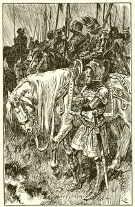 Engelsmän som väntar på morgonen för slaget vid Agincourt