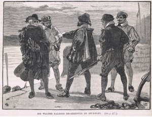 Sir Walter Raleigh arresterades på nytt av Stukeley 1618 av Gordon Frederick Browne