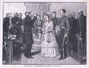 Drottningen på Kilmainham sjukhus AD 1849 av Gordon Frederick Browne