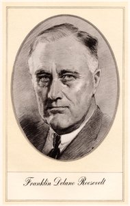 Franklin Delano Roosevelt, USA:s 32:a president, mitten av 1900-talet.