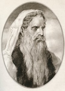 Moses, en profet i de abrahamitiska religionerna, ledare för israeliterna och lagstiftare, från Living Biography of Religious Leaders