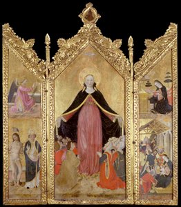 Triptyk av barmhärtighetens Madonna av Gottardo Scotti