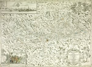 En karta över Österrike och Tjeckoslovakien, 1718 av Gottfried Pfantz