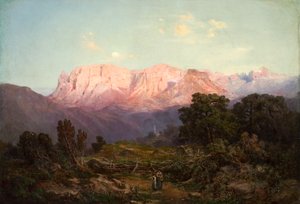 Schlern med Rosengarten sett från Rampeun