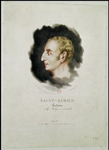 Porträtt av Claude Henri de Rouvroy, greve Saint-Simon (1760-1825) gjort kort efter hans död, 1825