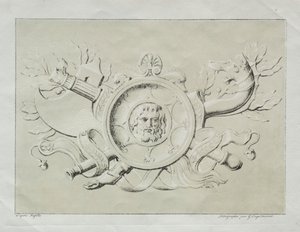 Samling av litografiska essäer: En trofé, ca. 1816.