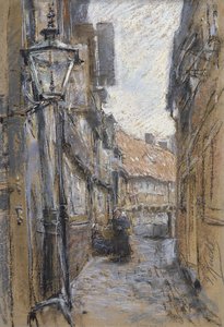 Gata i Teilfeld, 1890 (pastell på kort)