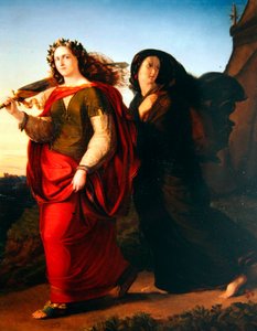 Judith återvänder hem efter mordet på Holofernes, ca 1830 (olja på duk) av Gottlieb Heinrich von Schroeter