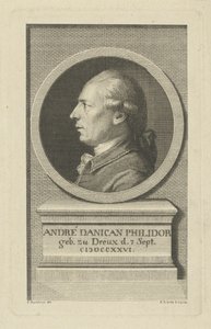 Porträtt av François-André Danican Philidor 1726-1795, ca. 1790. av Gottlob August Liebe