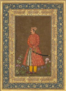 Porträtt av Rup Singh, folio från Shah Jahan-albumet, tergo: ca. 1615-20, recto: ca. 1500
