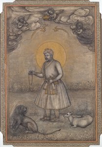 Porträtt av den åldrade Akbar, ca. 1640-1650.