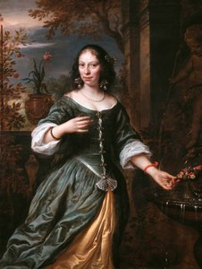 Porträtt av Susanna van Baerle (1622-1674) av Govert Flinck