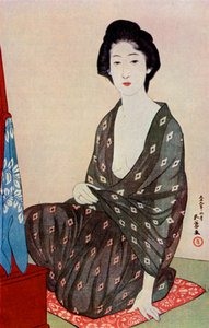 En japansk kvinna i sommarkläder, 1920 1930.