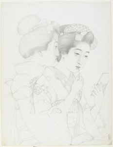 Studie för kvinna med läppborste, 1919 av Goyo Hashiguchi