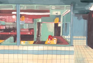 Diner, 2012 (olja på papper)