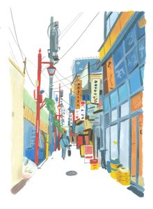 Shinjuku, 2015 (olja på papper)