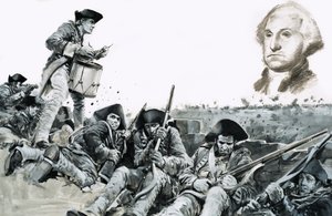 En trumslagare slår en begäran om förhandling vid slaget vid Yorktown av Graham Coton