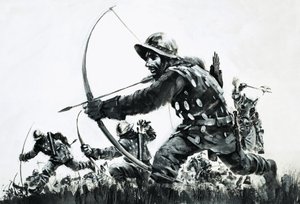 Bågskyttar vid slaget vid Bannockburn av Graham Coton