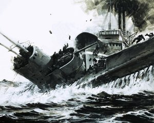 I Kinesiska sjön 1930 körde den 2.000 ton tunga ångaren Yuta in i sidan på ubåten Poseidon