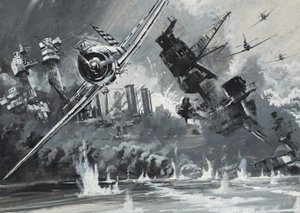 Pearl Harbour, 7 december 1941 (gouache på papper)