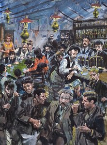 "Soapy" Smiths (1860-98) krokiga kungarike (gouache på papper)