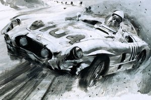 Stirling Moss (gouache på papper)