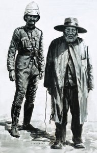 Segraren i slaget vid Spion Kop, Lord Roberts, och boergeneralen Cronja av Graham Coton